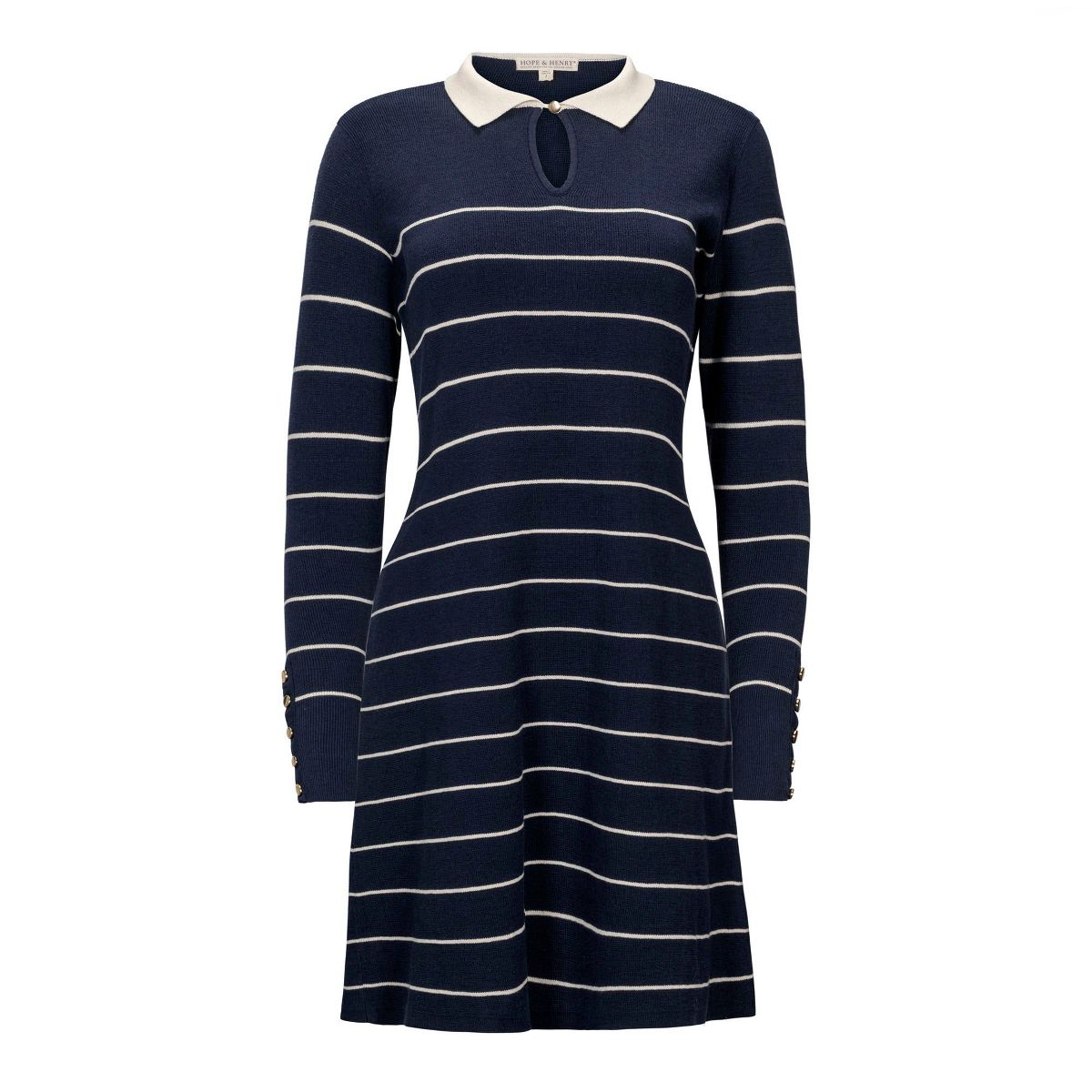 Women's Organic Long Sleeve Collared Sweater Dress, Adult - thumbnail 4