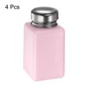 Unique Bargains Makeup Remover Nail Polish Push Down Alcohol Dispenser Bottles 4 Pcs 180ML(6oz) Pink - 3 of 4