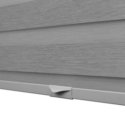 Gray Polyester Blackout Cordless Zebra Roller Shade