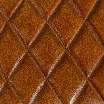 Brown Stitched Leather Upholstered Bench with Mango Wood Frame
