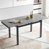 Modern Dining Table, Expandable Dining Table With Ceramic Desktop, Metal Legs, Carbon Steel Support Legs, Dining Room Table For Kitchen, Living Room - 2 of 4