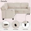 FONTOI L-Shaped Sectional Sofa Bed with Pull-Out Sleeper,  Cup Holders and Storage Compartments for Living Room and Apartment, Beige, 81"*81"*33" - 4 of 4