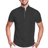 Men's Short Sleeve Henley Polo Shirt with Contrast-Trim - image 4 of 4