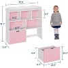 toys Storage Organizer with Movable Drawers, Kids Bookshelf with Hidden Wheels and 5 Open Cubbies, Multifunctional Floor Storage Chest for Playroom - 2 of 4