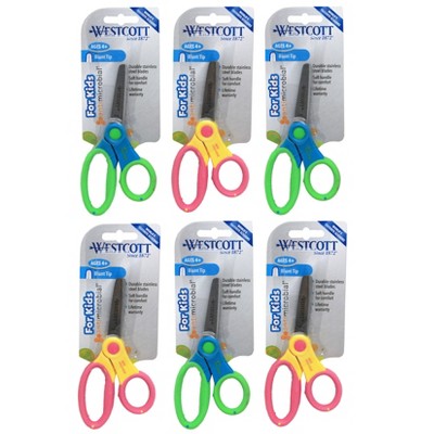 Westcott® Kids 5" Scissors with Anti-Microbial Protection, Blunt, Colors Vary, Pack of 6