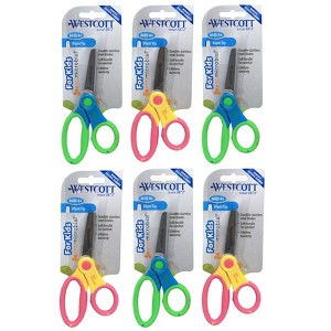 Westcott® Kids 5" Scissors with Anti-Microbial Protection, Blunt, Colors Vary, Pack of 6 - 1 of 4