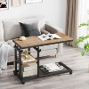 Tribesigns Height Adjustable End Table, C-Type Side Table with Wheels - 3 of 4