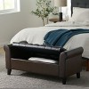Okak Luxury Storage Ottoman Bench with Rolled Arms Button-Tufted Rectangular Storage Foot Rest Stool for Living Room,Entryway,Bedroom, Brown - 2 of 4