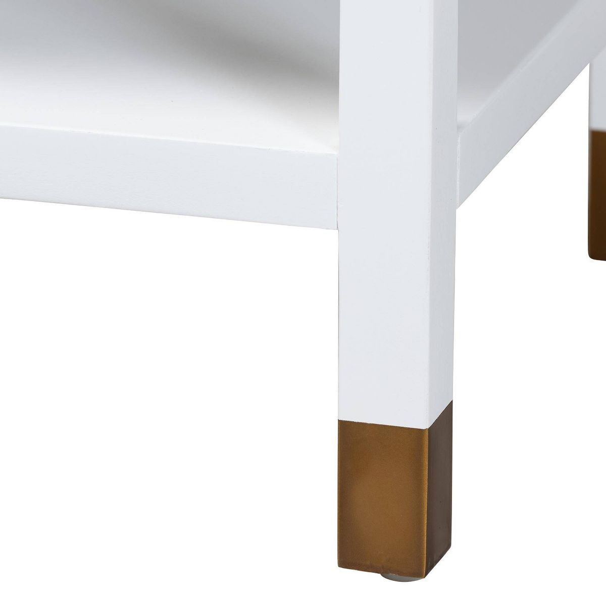 bali & pari Aiden Fluted Sideboard  2  Door Accent Storage Cabinet White/Brass/Black - thumbnail 3
