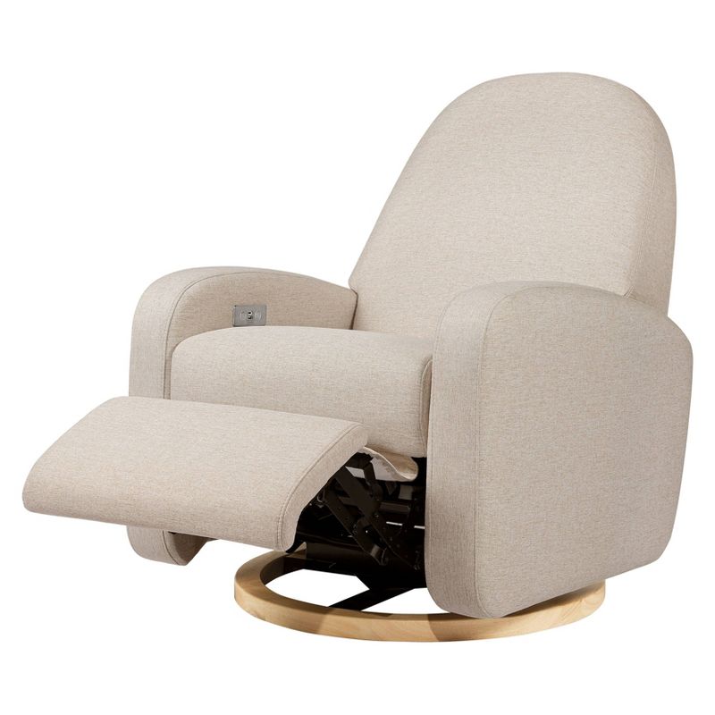 Babyletto Nami Electronic Recliner and Swivel Glider with USB Port and Light Wood Base, 3 of 10