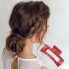 Unique Bargains Christmas Hair Clips Square Snowman for Christmas 3.35"x1.77"x1.57" Red 1 Pc - 2 of 4