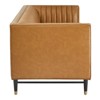 Modway Devote Channel Tufted Vegan Leather Sofa Tan: Modern 3-Seater, Faux Upholstery, Wood Frame - 2 of 4