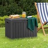 MAYEERTY 45 Gallon Large Capacity Outdoor Deck Box for Patio Furniture Cushions, Pillow with Wheels, Black - 4 of 4