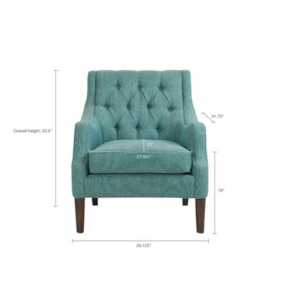 Teal Handcrafted Solid Wood Accent Chair