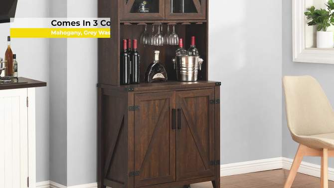 Wall Bar Cabinet with Glass Doors - Home Source, 2 of 10, play video