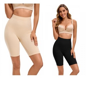 INSPIRE CHIC 2 Pcs Women's Butt Lifter Thigh Slimmer High Elasticity Control Waist Panties - 1 of 4