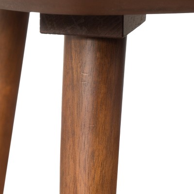 Midcentury Triangular Walnut Wood End Table