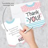 Big Dot of Happiness Baby Gender Reveal - Shaped Thank You Cards - Team Boy or Girl Party Thank You Note Cards with Envelopes - Set of 12 - 2 of 4