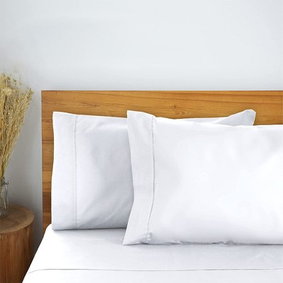 LuxClub White King Cotton Satin Pillowcase Set