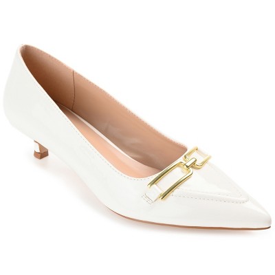 Journee Collection Womens Rumi Kitten Heel Loafer Pointed Toe Pumps