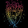 Design By CoolAnimalCo Humans Floral Pride Flag Boho Lotus By CoolAnimalCo T-Shirt - 2 of 2