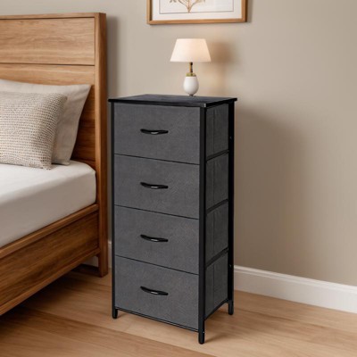 FONTOI Multi-Drawer and Tall Storage Cabinet, Perfect for Family Rooms, Black, 17.7"*11.8"*36.4"
