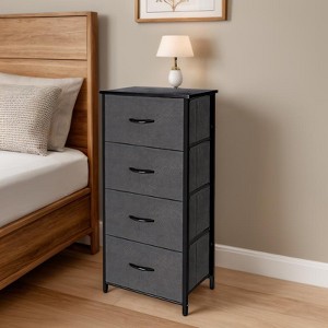 FONTOI Multi-Drawer and Tall Storage Cabinet, Perfect for Family Rooms, Black, 17.7"*11.8"*36.4" - 1 of 4