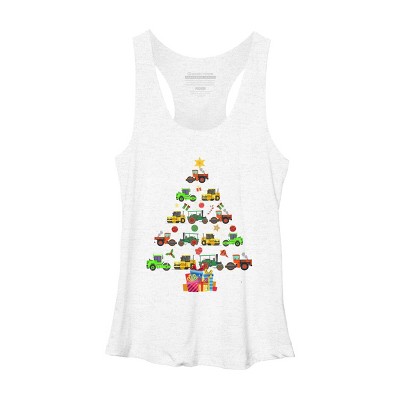 Women's Design By Humans Christmas Tractor Tree Gift Farmer Shirts Funny Tractor Xmas By VitMon Racerback Tank Top