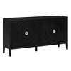 ACEPANO 60 in. W Vintage Sideboard with Circular Groove Design and Round Metal Door Handles-Antique Black - 2 of 4