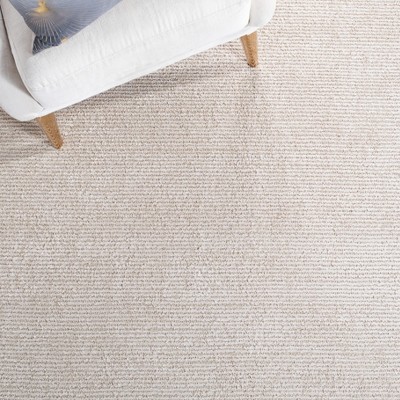 Hand-Loomed Beige Square Tufted Wool & Viscose Rug 6'x6'