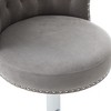CAVINAS Adjustable Swivel Bar Stools Set of 2,Velvet Counter Stools with Plated Metal Legs,Barstools with Chrome Nailhead,Bar Stool for Kitchen&Dining - 4 of 4