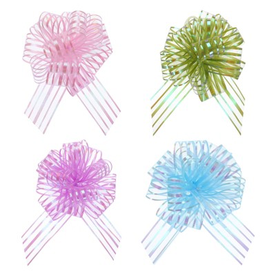 Unique Bargains Bright Colored Organza Chiffon Gift Wrapping Large Pull Bows Ribbons for Wedding 20 Pcs
