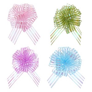 Unique Bargains Bright Colored Organza Chiffon Gift Wrapping Large Pull Bows Ribbons for Wedding 20 Pcs - 1 of 4