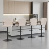 VECELO Bar Stools with Back & Armrest Set of 2/4, Counter Height Fabric/PU Leather Barstools Set with Tufted Upholstery & Footrest Ring - 3 of 4