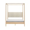 Harbor Queen Canopy Bed with Upholstered Headboard, Blonde/ Swiss Coffee (MD2411-01) - 3 of 4