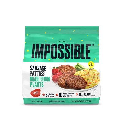 Impossible Plant Based Spicy Sausage Patties - Frozen - 12.8oz/8ct