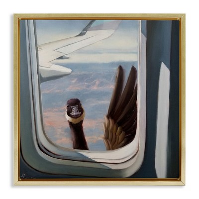 Stupell Industries Goose in Airplane Window Scene, 18" x 18"