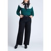 ELOQUII Women's Plus Size Sheer Yoke Sweater With Tie Neck - 4 of 4