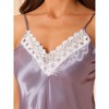 cheibear Women's Sleeveless Camisole V Neck Sleepwear Lace Trim Lounge Maxi Pajamas Nightgowns - 4 of 4