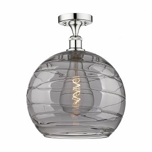 Athens Deco Swirl - 1 Light Semi-Flush Mount In Industrial Style-15.25 Inches Tall and 13.75 Inches Wide - 1 of 1