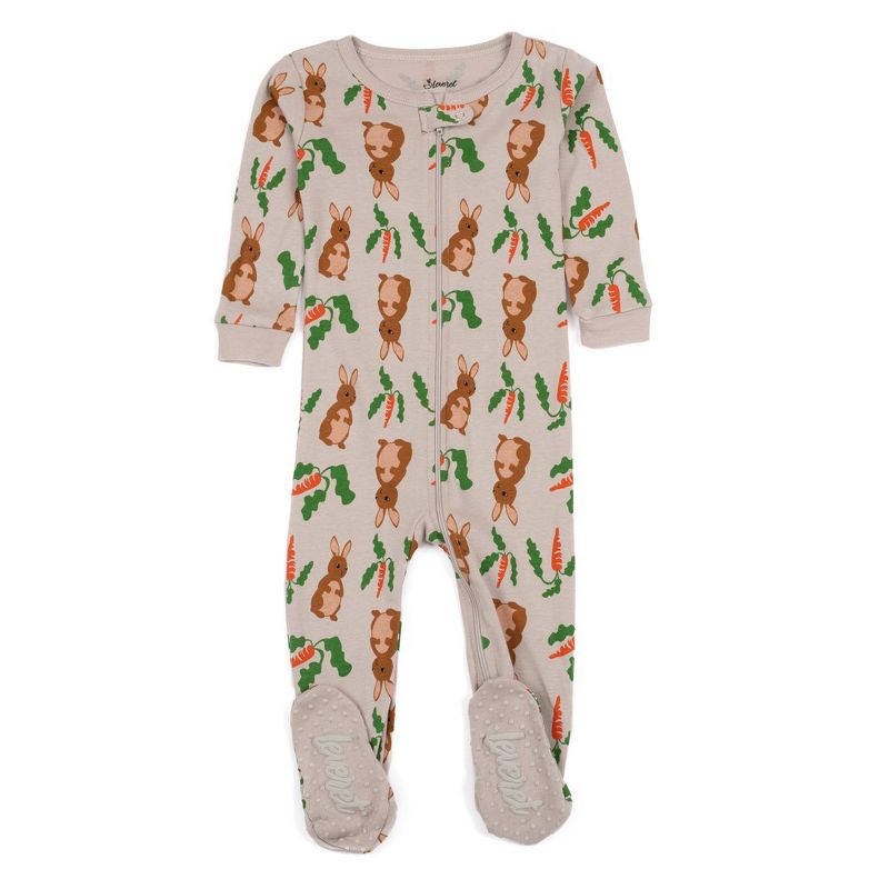 Leveret Footed Sleeper Cotton Easter Pajamas, 1 of 5