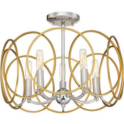 Minka Lavery Chassell 18 1/4"W Gold and Nickel Convertible Ceiling Light