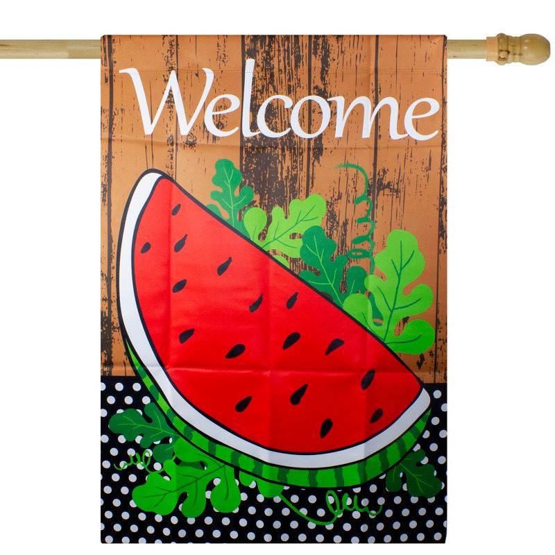 Northlight Welcome Watermelon Slice Summer Outdoor House Flag 28" x 40", 2 of 5