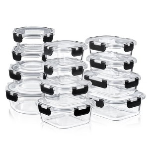 Sorbus Glass Food Storage Containers with Lids - Airtight, Microwave, Fridge, Dishwasher, Oven Safe, BPA-Free, Meal Prep Containers - 1 of 4