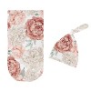 Sweet Jojo Designs Girl Baby Cocoon and Beanie Hat Swaddle Wrap Peony Floral Garden Pink and Ivory 2pc - 2 of 4
