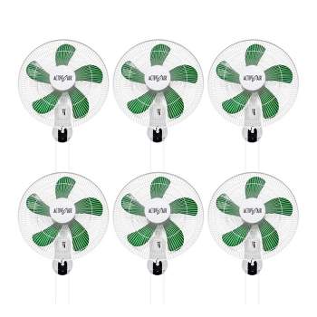 Hydrofarm Active Air ACF16 16 Inch 3 Speed Wall Mountable 90 Degree Heavy Duty Hydroponic Grow Oscillating Fan w/ Spring Loaded Plastic Clip (6 Pack)