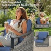 Buenhomino 3 PCS Patio Furniture Set with Cushioned Wicker Chairs and Tempered Glass Side Table - 3 of 4
