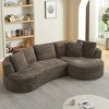 120.9" Oversized Chenille Tufted Curved L-Shaped Modular Sectional Sofa with Right Arm Chaise Lounge, No Assembly Required - 3 of 4