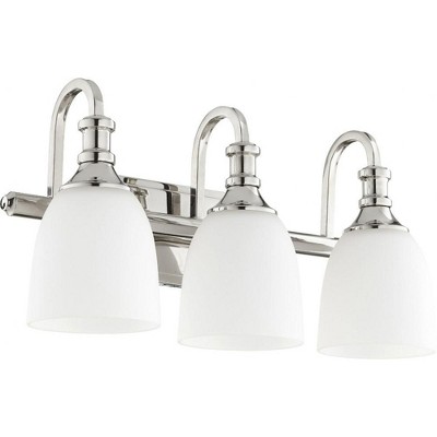 Quorum Lighting Richmond Glass 3-Light Polished Nickel Vanity Fixture