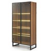 Curio Cabinet with Adjustable Shelves,15.75"D x 31.50"W x 63.00"H,Walnut - 2 of 4